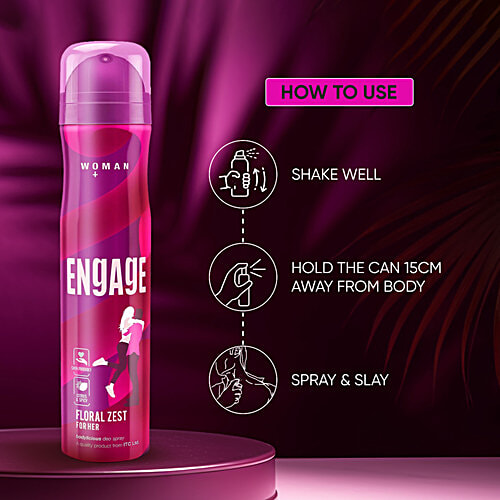 Engage Floral Zest Bodylicious Deo Spray - For Women, 150 ml