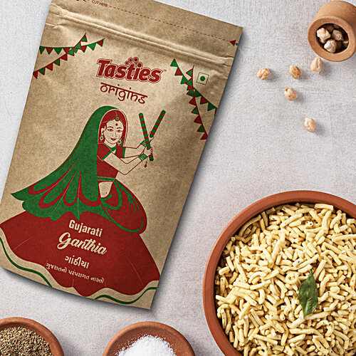 Tasties Origins Gujarati Ganthia / Gathiya Sev, 150 g Namkeen 