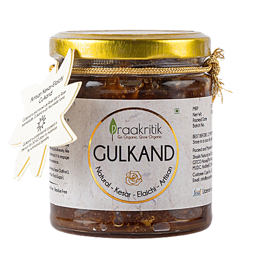 Praakritik Gulkand - Natural Artisan Kesar Elaichi, 250 g Bottle 