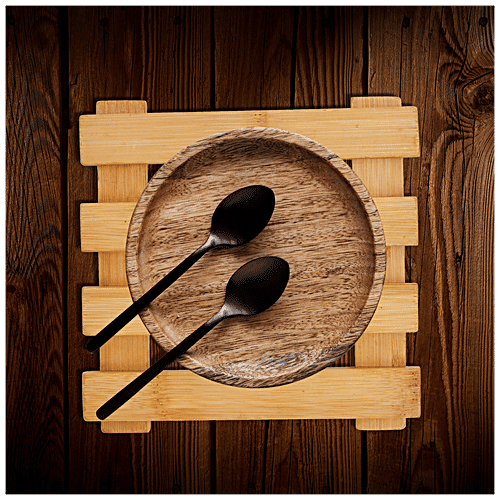 Bamboooz Trivet/Table Coaster/Pot Holder - Bamboo Wood, Square, 15 cm x15 cm, 1 pc  