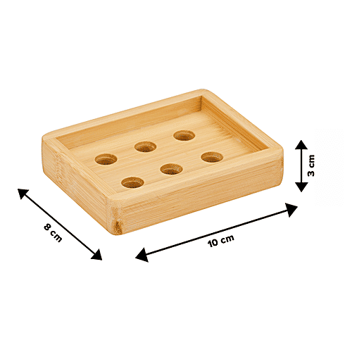 Bamboooz Soap Dish/Case/Tray - Bamboo Wood, 10 cm x 7 cm, 1 pc