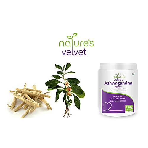 Natures Velvet Ashwagandha Powder - Reduces Stress & Increases Fertility, 250 g  