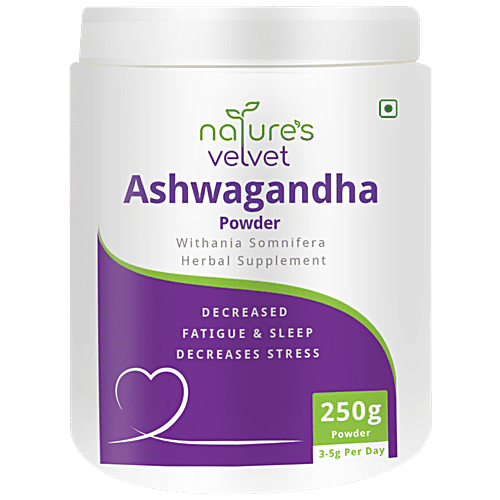 Natures Velvet Ashwagandha Powder - Reduces Stress & Increases Fertility, 250 g  