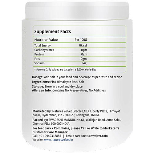 Natures Velvet Pink Himalayan Rock Salt Powder - Seasoning & Condiment, Natural, 1 kg  