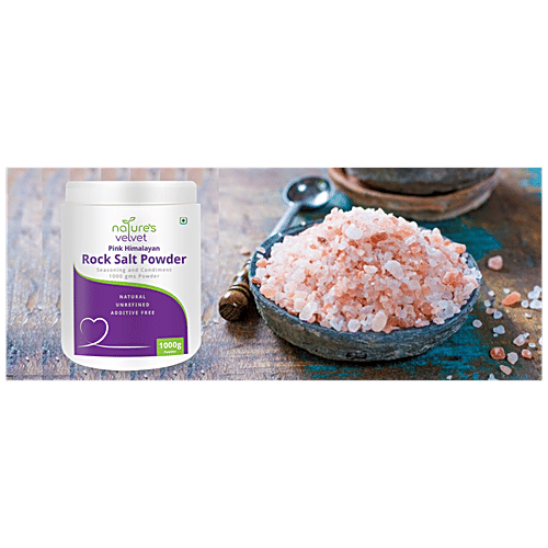 Natures Velvet Pink Himalayan Rock Salt Powder - Seasoning & Condiment, Natural, 1 kg  