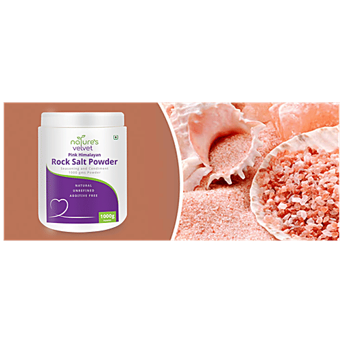 Natures Velvet Pink Himalayan Rock Salt Powder - Seasoning & Condiment, Natural, 1 kg  