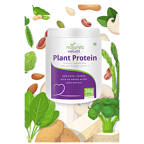 Natures Velvet Plant Protein Supplement - Vegan, Rich in BCAAs, 300 g  