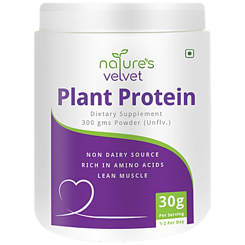 Natures Velvet Plant Protein Supplement - Vegan, Rich in BCAAs, 300 g  