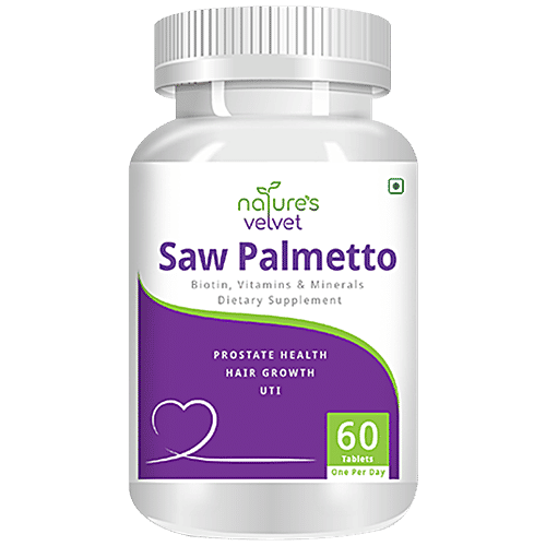 Buy Natures Velvet Saw Palmetto Supplement Tablets Biotin & Vitamins, For Hair & Prostate