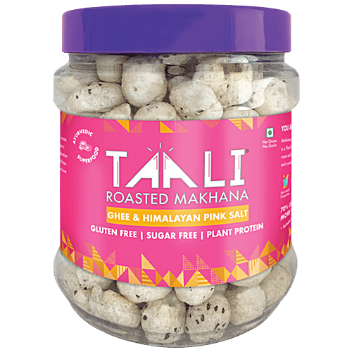 Taali Roasted Makhana - Rich In Plant Protein, Ghee & Himalayan Pink Salt Flavour, 58 g Jar 