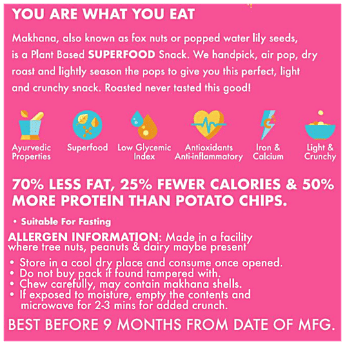 Taali Roasted Makhana - Rich In Plant Protein, Ghee & Himalayan Pink Salt Flavour, 58 g Jar 