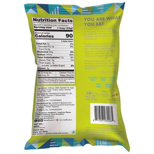 TAALI Water Lily Pops/Roasted Makhana - Gluten, Grain, Corn Free, Tangy Turmeric Flavour, 22 g Pouch 