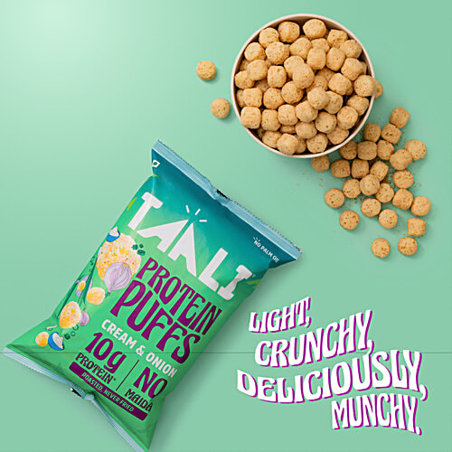 Taali Cream & Onion Roasted Protein Puffs, 60 g  
