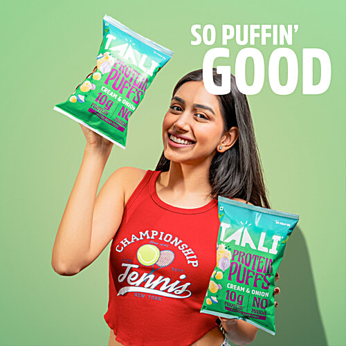 Taali Cream & Onion Roasted Protein Puffs, 60 g  