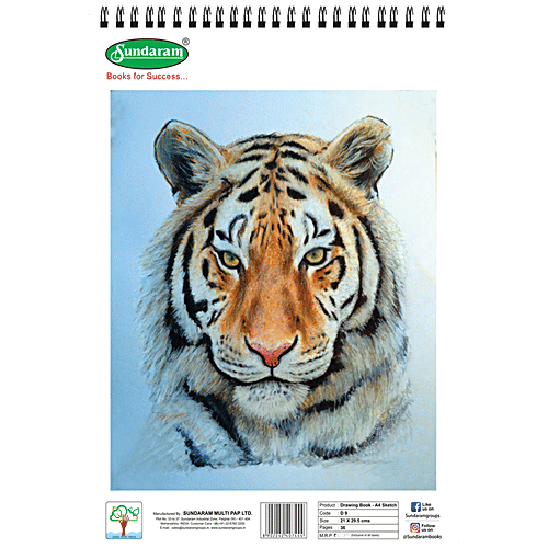 Sundaram Sketch Book - A4, 36 Pages, Assorted, 1 pc  