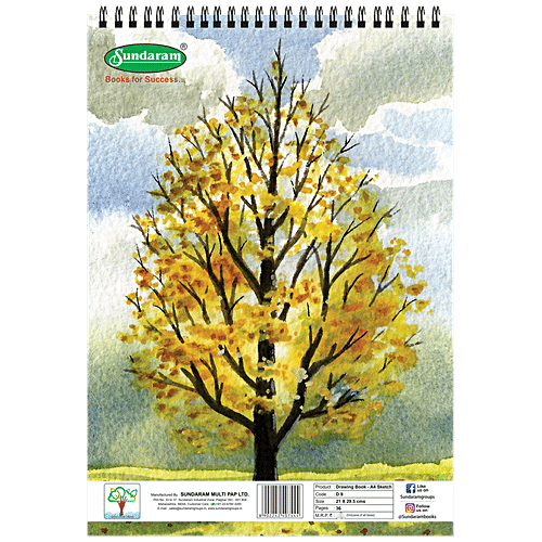 Sundaram Sketch Book - A4, 36 Pages, Assorted, 1 pc  