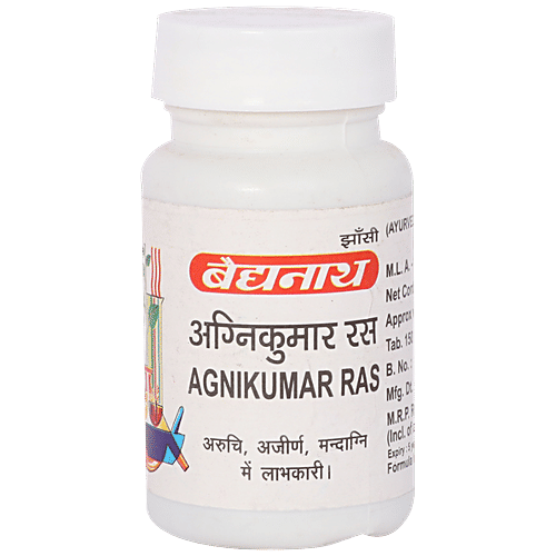Baidyanath Jhansi Agnikumar Ras Tablet - Improves Digestion, 80 pcs  