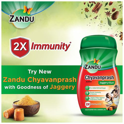 Zandu Chyavanprash Avaleha with Jaggery/Gur, Ayurvedic Immunity Booster, Rich in Vitamins & Micro-Nutrients, 900 g  