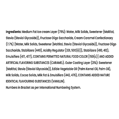 The Brooklyn Creamery Sea Salt Caramel Chocobar - No Added Sugar, 60% Lower Fat, Plant Based Sweetener, 220 ml (55ml x 4 Pcs) 