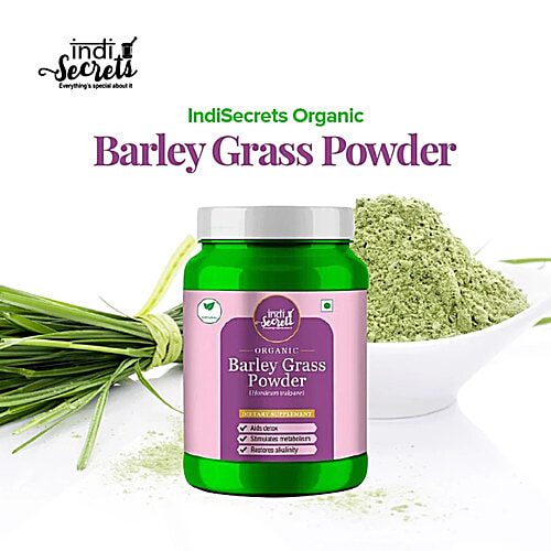 indiSecrets Organic Barley Grass Powder - Aids Detox, Stimulates Metabolism, 100 g