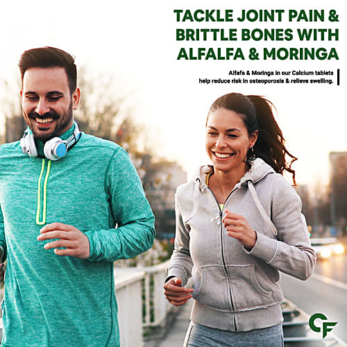 Carbamide Forte Calcium Tablets - With Magnesium, Zinc, Vitamin D, K2 & B12, For Men & Women, 60 pcs  