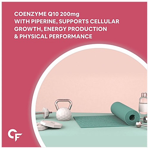 Carbamide Forte Coenzyme Q10 200mg + Piperine 5mg Vegetarian Tablets - For Heart Health, 60 pcs