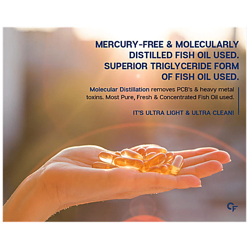 Carbamide Forte Omega 3 Fish Oil 1250mg Softgel Capsules - For Healthy Heart, 60 pcs  