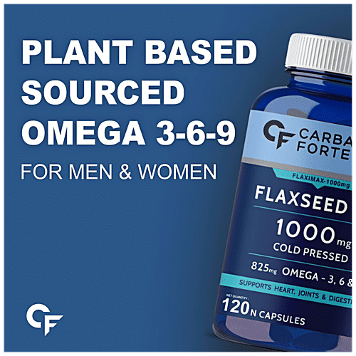 Buy Carbamide Forte Flaxseed Oil 1000mg Omega 3, 6, 9 Softgel Capsules