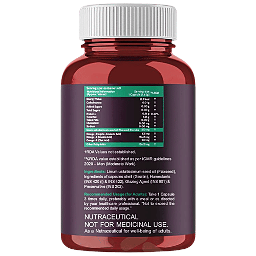 Buy Carbamide Forte Flaxseed Oil Capsules 1250mg + Omega 3, 6, 9