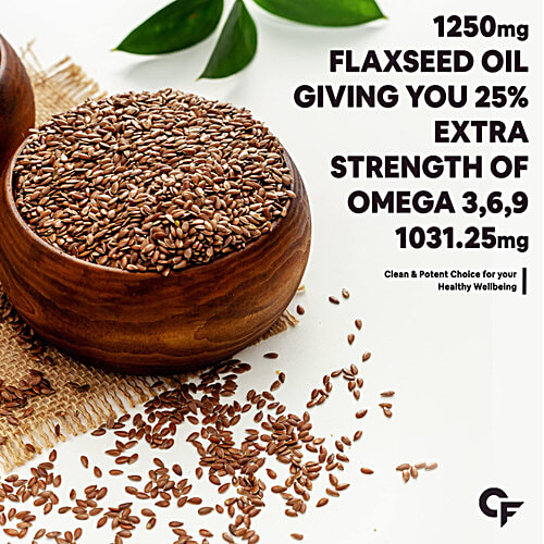 Carbamide Forte Flaxseed Oil Capsules 1250mg + Omega 3, 6, 9 Softgel Capsules - For Digestion, 60 pcs  