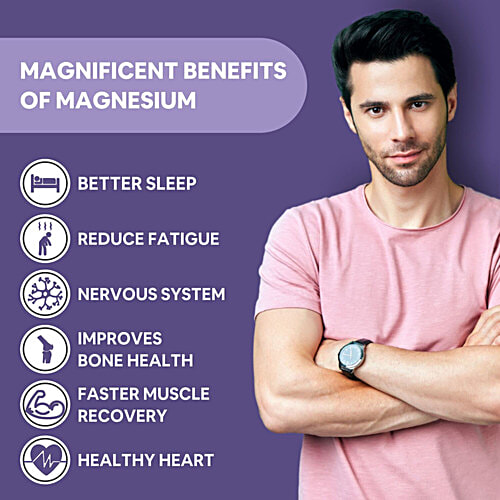 Carbamide Forte Chelated Magnesium Glycinate Citrate Supplement - 1814.18 Mg, Supports Muscles & Bones, 60 pcs