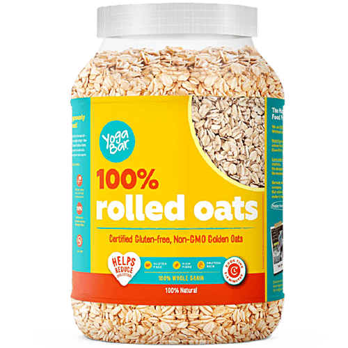 Yoga Bar Rolled Oats - High In Fibre, Gluten-Free, Ideal Breakfast For Weight Loss, 1 kg