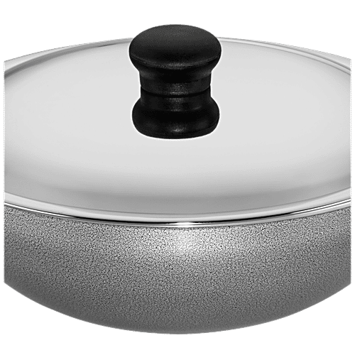 Butterfly Butterfly Aluminium Kadai - Non Stick Coated, 25 cm, Stainless Steel Lid, Backlite Handle, Raga, 1 pc  
