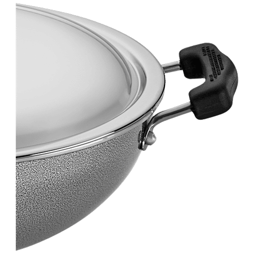 Butterfly Butterfly Aluminium Kadai - Non Stick Coated, 25 cm, Stainless Steel Lid, Backlite Handle, Raga, 1 pc  