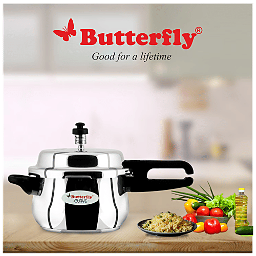 Butterfly Curve Stainless Steel Outer Lid Pressure Cooker - Induction Base, 3 L  