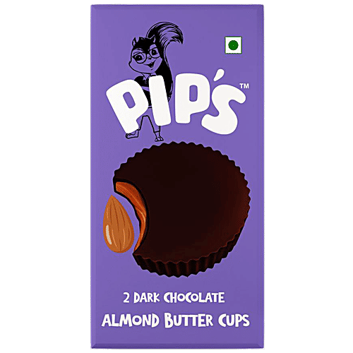 Buy PIP'S Dark Chocolate Almond Butter Cups Online at Best Price of Rs