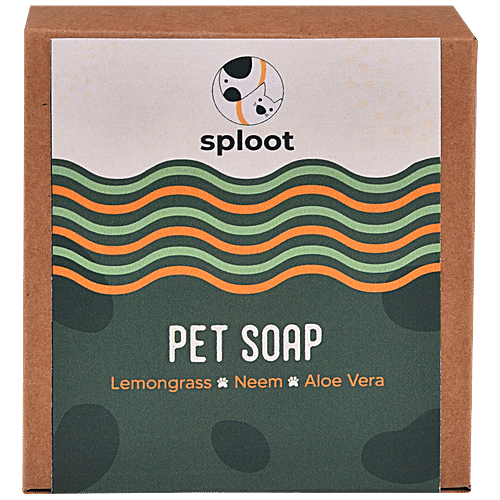 Sploot Pet Soap Bar - Lemongrass, Neem, Aloe Vera With No Parabens, 115 g  