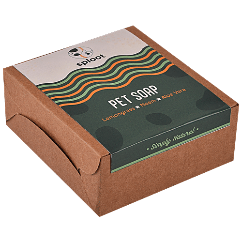 Sploot Pet Soap Bar - Lemongrass, Neem, Aloe Vera With No Parabens, 115 g  