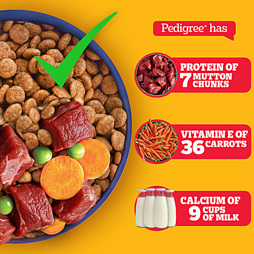 Pedigree Puppy Dry Dog Food, Meat & Milk, 100% Complete & Balanced Food, 2.8 Kg Vision & Brain Development, Complete & Balanced Diet, Vitamin E, Calcium & Protein