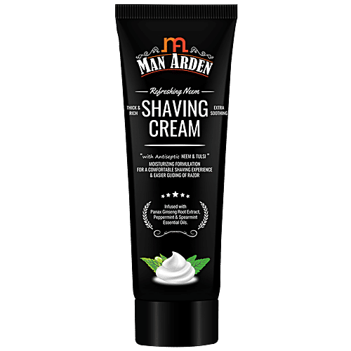 Man Arden Shaving Cream - With Antiseptic Neem & Tulsi, Panax Ginseng Extract For Smooth Shave, 200 ml (Pack of 2) 