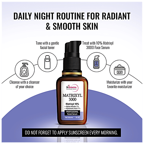 StBotanica Matrixyl 3000 10% Face Serum + Alpha Arbutin 1% + Hyaluronic Acid 1% Face Serum - For Dull, Dehydrated & Aging Skin, Collagen Boosting, 20 ml  