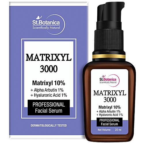 StBotanica Matrixyl 3000 10% Face Serum + Alpha Arbutin 1% + Hyaluronic Acid 1% Face Serum - For Dull, Dehydrated & Aging Skin, Collagen Boosting, 20 ml  