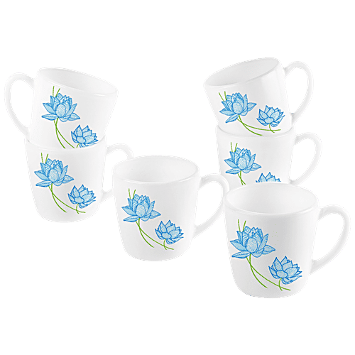 Cello Opalware Coffee/Tea Mug - Medium, Neelkamal, 6 pcs  