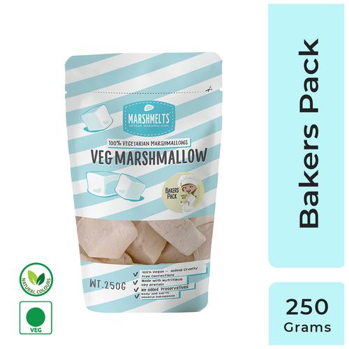 MARSHMELTS ARTISAN MARSHMALLOWS Veg Marshmallow Bakers Pack - Vanilla Mist Flavour, Rich In Nutritious Soy Protein, 250 g  