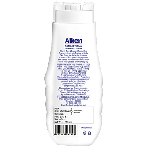 Buy Aiken Prickly Heat Powder Antibacterial With Tea Tree Oil Online