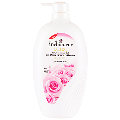 Enchanteur Perfumed Shower Gel  - Romantic ,For Women - With Roses & Jasmine Extracts, 650 g  