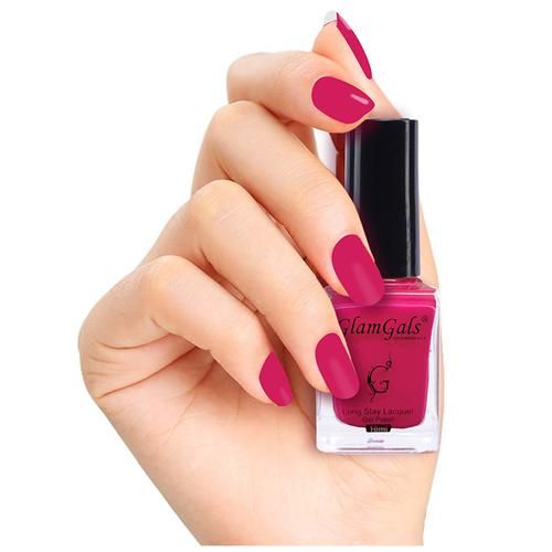 GlamGals Long Stay Lacquer Pastel Gel Polish - Gives Perfect Finish, 10 ml Neon Pink 