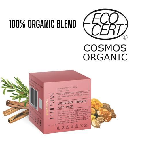 Nina Dorada 14 Herbs Luxurious Organic Face Pack For Dirt Control & Glowing Skin - De-Tan Pack, Oil Control & Acne, 50 g  