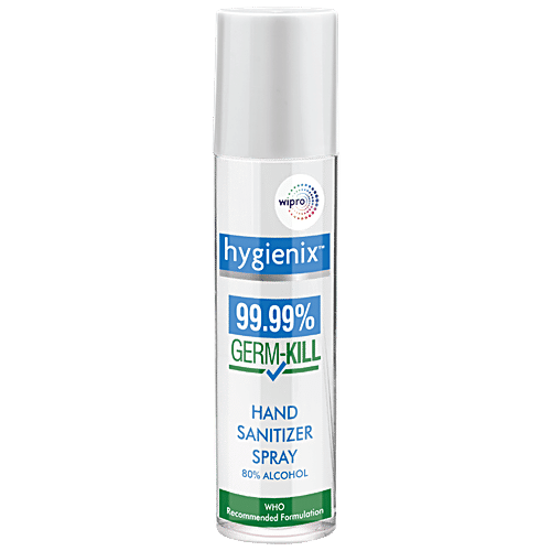 Hygienix Hand Sanitizer Spray - 99.99% Germ Kill, 80% Alcohol, 140 ml  