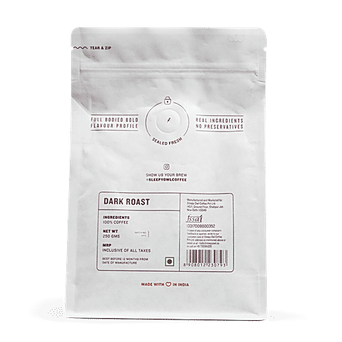 Sleepy Owl Coffee Dark Roast - Coarse Grind, 250 g